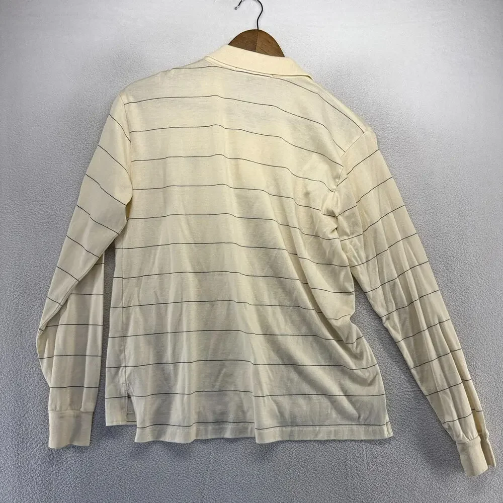 Vintage Polo Sport Ralph Lauren Shirt Men's medium Beige Made In USA RL Thin 90s